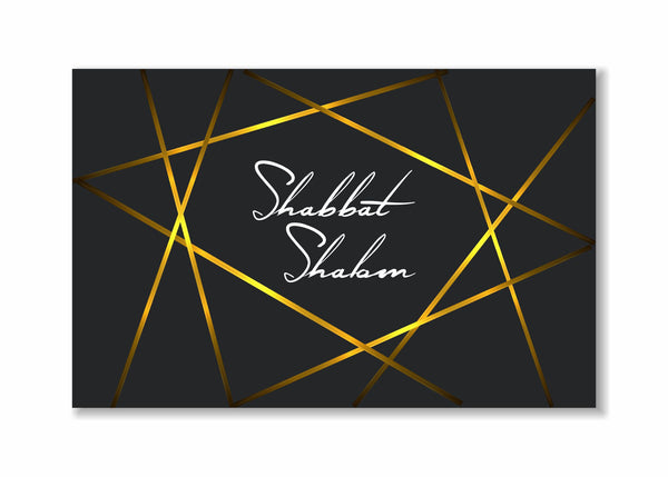 Shabbat Shalom Placemats Elegant Black and Gold