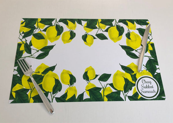 Sukkot Paper Placemats, Set of 12 11 x 17 Lemons