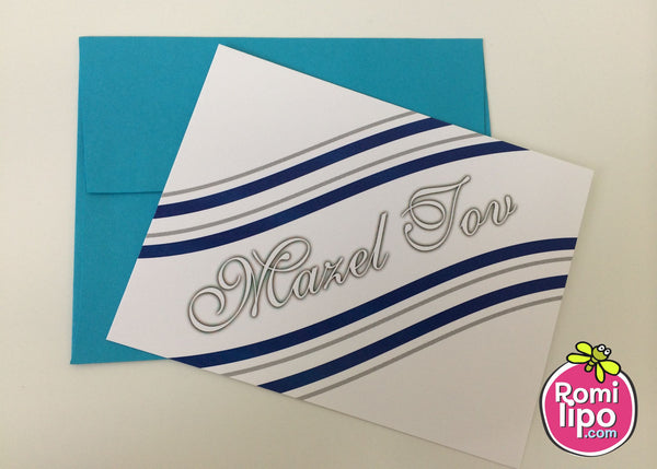 Mazel tov cards with matching envelopes - Classic 3