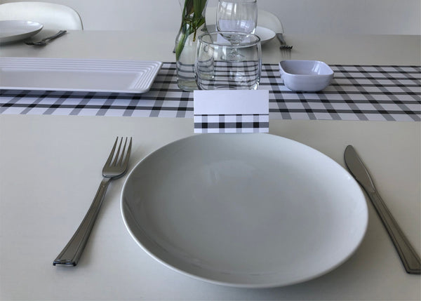 Black and white Gingham paper placemats