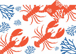 Nautical Placemats and Coasters Combo Set - Lobsters and Corals