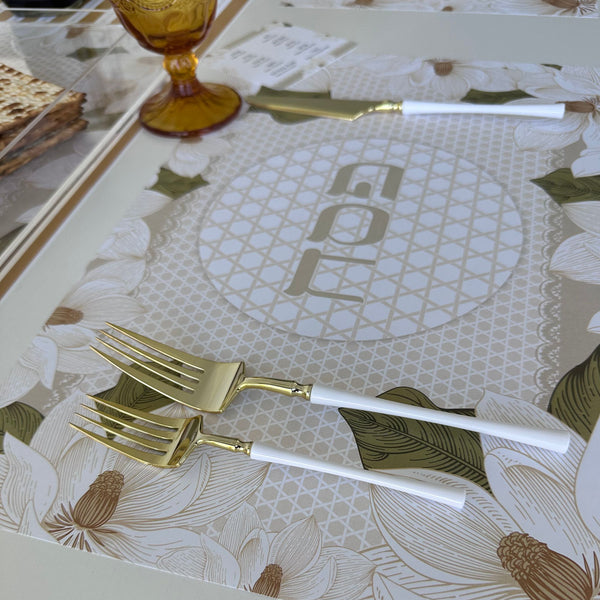 Passover placemats, Magnolias, Set of 12 paper placemats