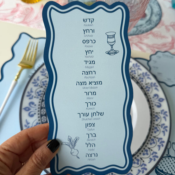 Passover Modern Scalloped Placemats Blue, trendy