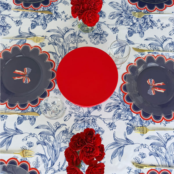 Patriotic Scalloped Placemats & Bow Table Set