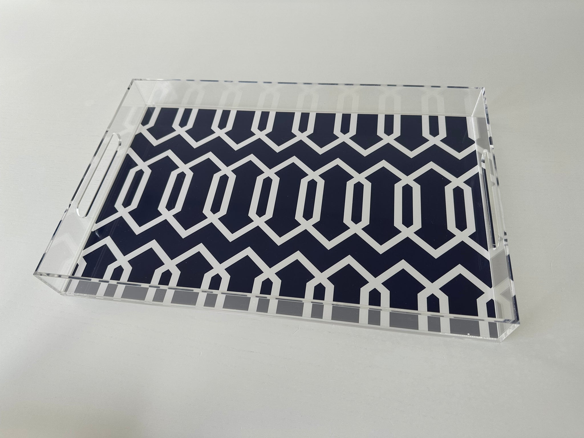 Endless possibilities acrylic tray - Geometric Blue