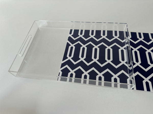 Endless possibilities acrylic tray - Geometric Blue