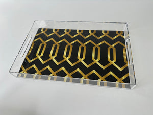 Endless possibilities acrylic tray - Geometric Black And Gold Insert