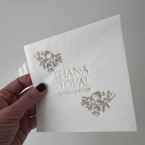Rosh Hashanah Napkins, Beige Toile set of 20