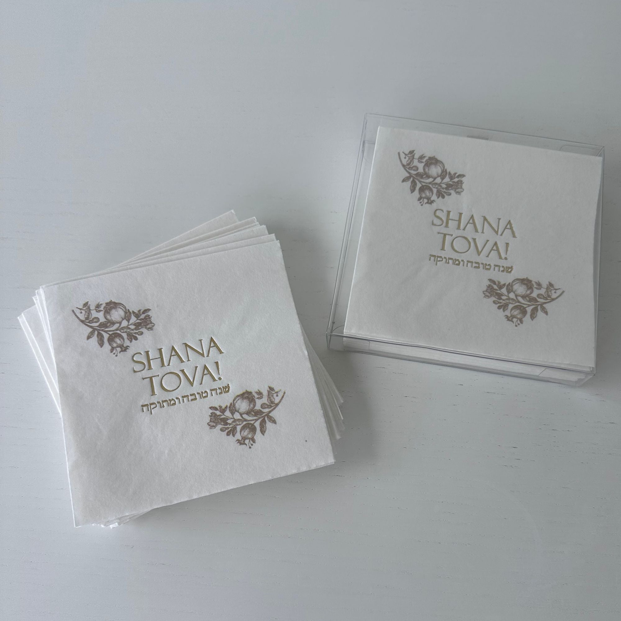 Rosh Hashanah Napkins, Beige Toile set of 20