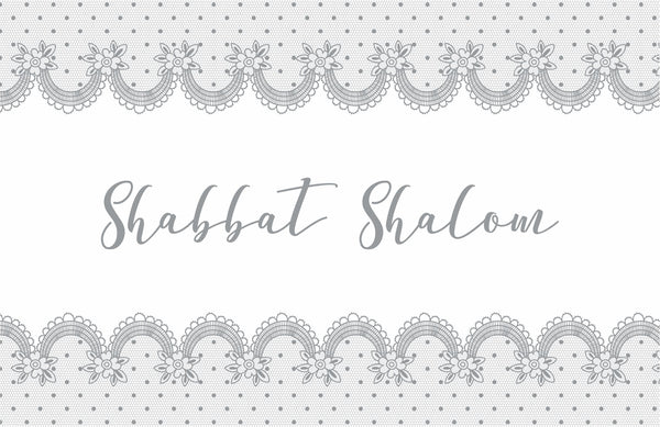 Shabbat Shalom Placemats Grey Lace