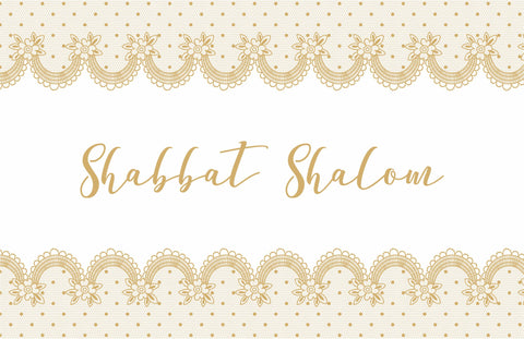 Shabbat Shalom Placemats Gold Lace