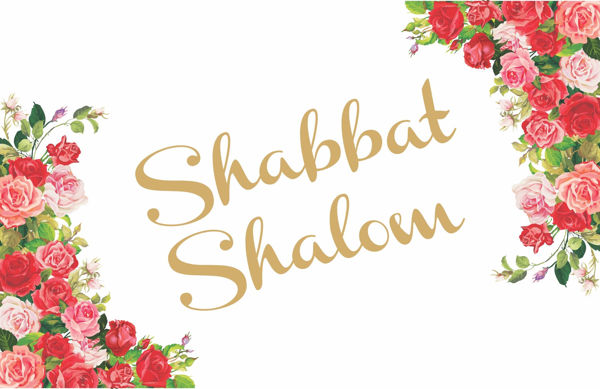 Set of 12 11 x 17  Paper Placemats Shabbat Shalom Flowers 3