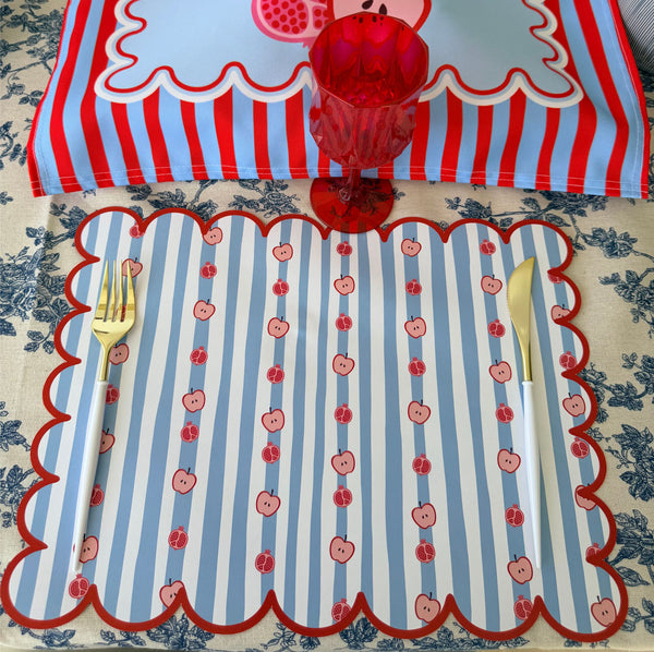 Rosh Hashanah table set for 12 ppl - Placemats, Challah Cover, Shabbat Banners and Simanim Cards - SWEET SHANA