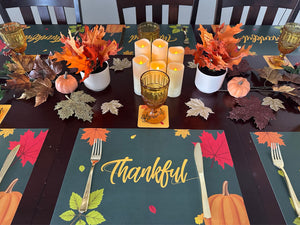 Thanksgiving Placemats - Thankful and leaves