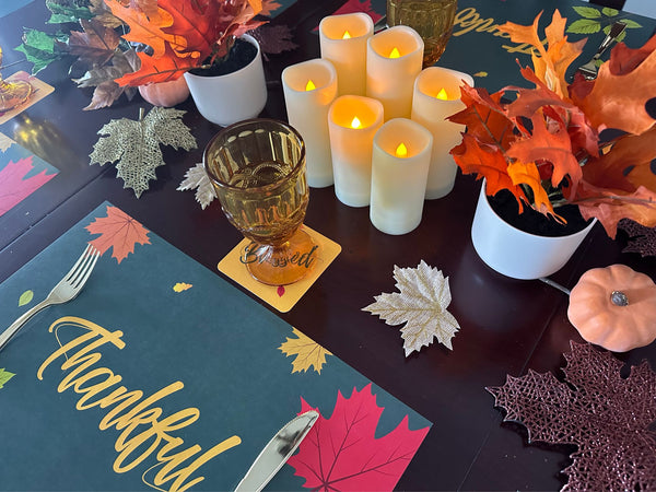 Thanksgiving Placemats - Thankful and leaves