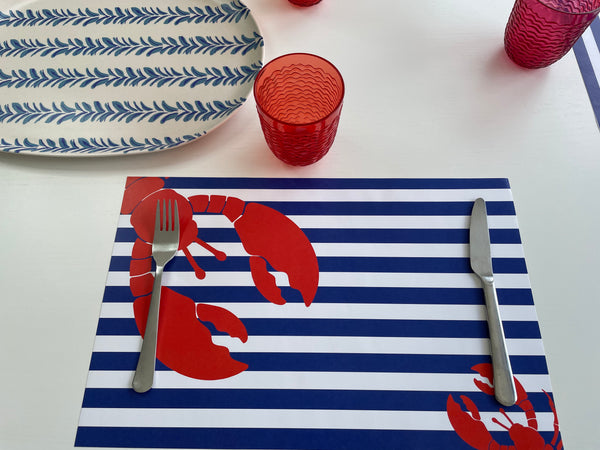 Nautical Placemats - Lobster Blue and Red