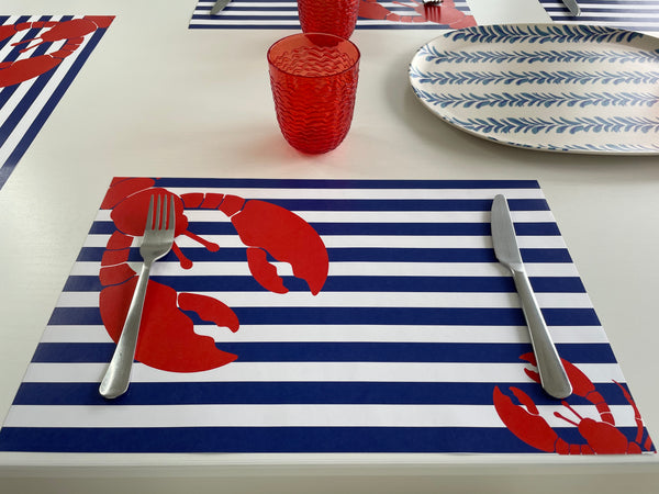 Nautical Placemats - Lobster Blue and Red