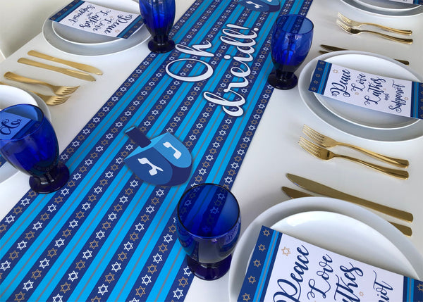 Hanukkah Set Runner and Welcome cards