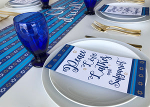 Hanukkah Set Runner and Welcome cards