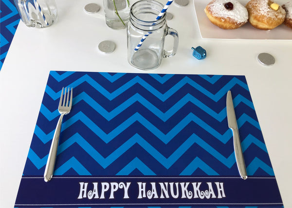 Hanukkah Placemats - Chevron