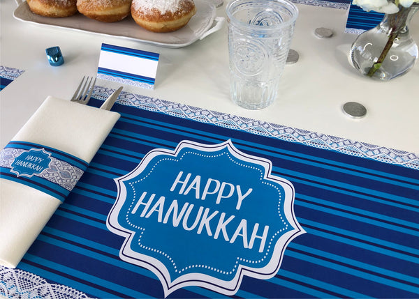 Hanukkah Set of Placemats, Napkin rings and place cards 2