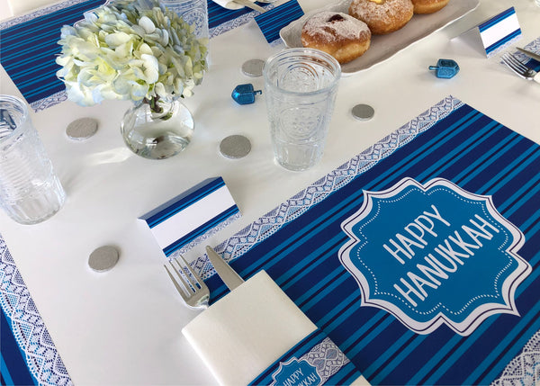Hanukkah Set of Placemats, Napkin rings and place cards 2