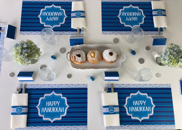 Hanukkah Set of Placemats, Napkin rings and place cards 2