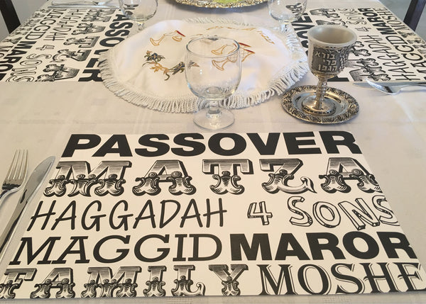 Passover placemats, Set of 12 paper placemats, meaningful words