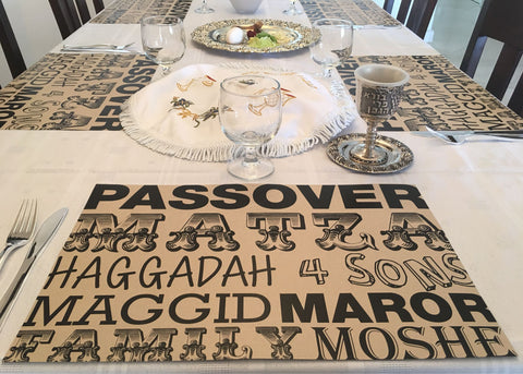 Passover placemats, Set of 12 paper placemats, craft, words