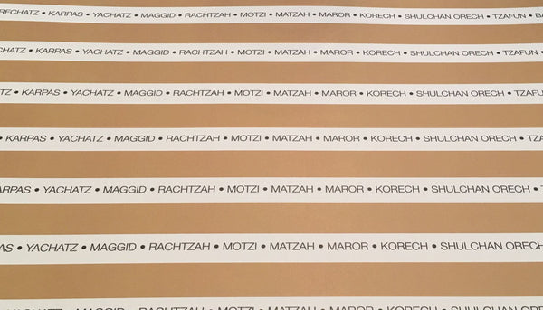 Passover placemats, gold stripes black letters, Set of 12 paper placemats