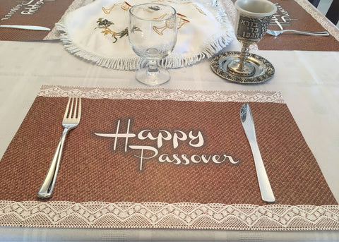Passover placemats, burlap