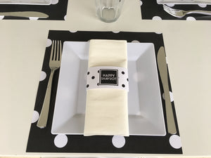 Shavuot Placemats + Napkin ring - Polka Big Dots