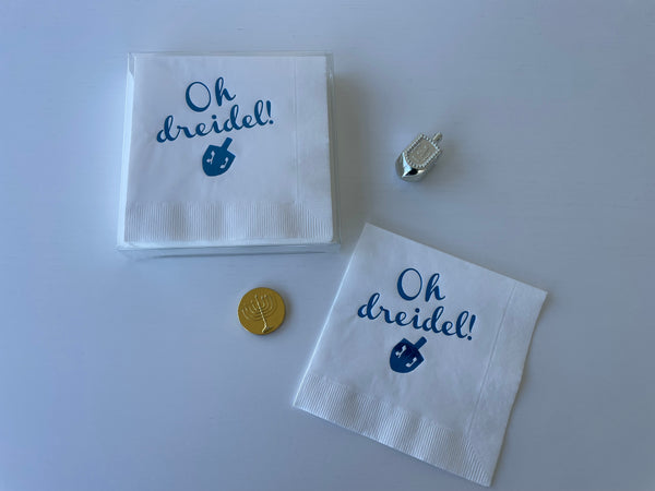 Hanukkah Foil Stamped Napkins - Oh! Dreidel