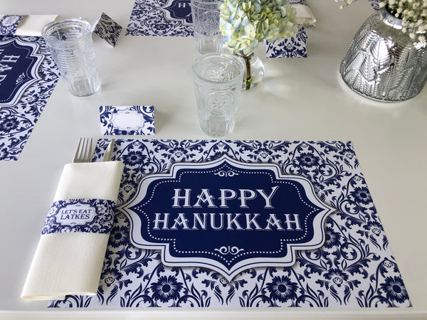 Hanukkah Set of Placemats, Napkin rings and place cards 3