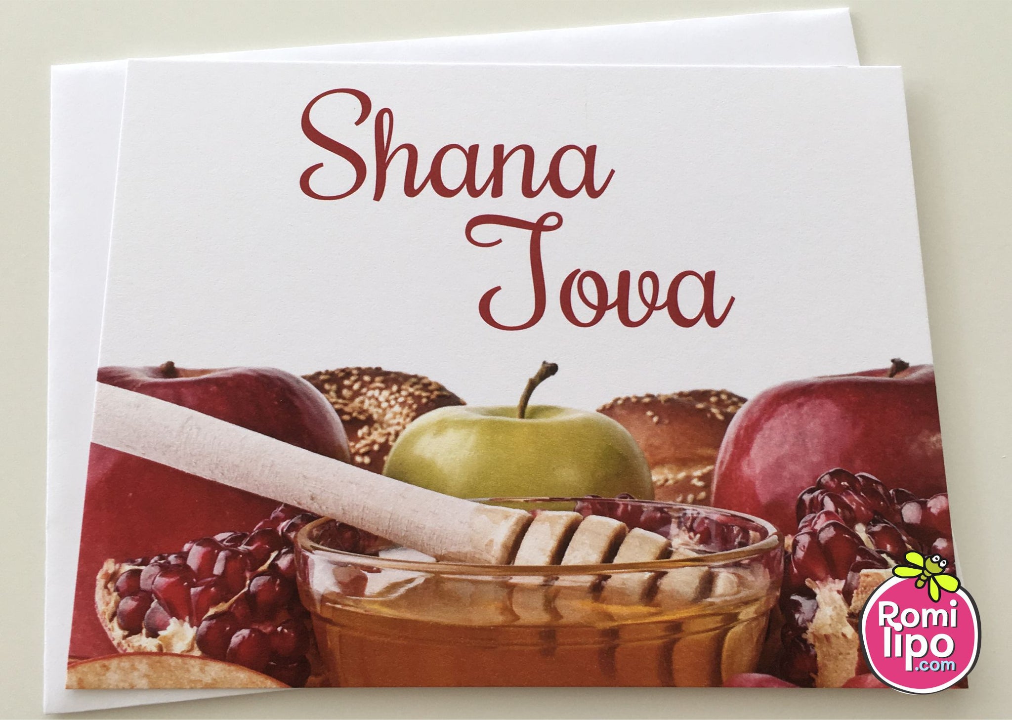 Rosh Hashanah set of 10 note cards with envelopes, Shana Tova note cards, Honey