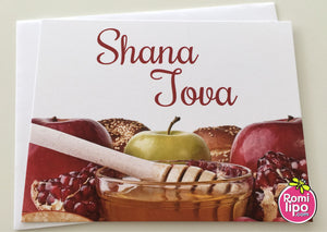 Rosh Hashanah set of 10 note cards with envelopes, Shana Tova note cards, Honey