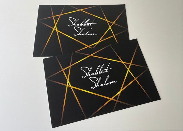Shabbat Shalom Placemats Elegant Black and Gold