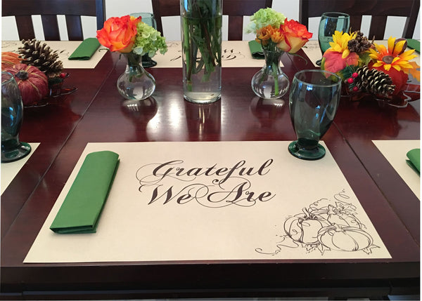 Thanksgiving Placemats - Grateful We Are, Craft Paper