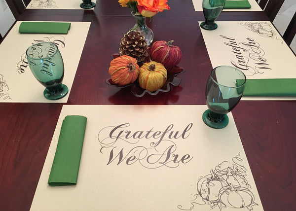 Thanksgiving Placemats - Grateful We Are, Craft Paper