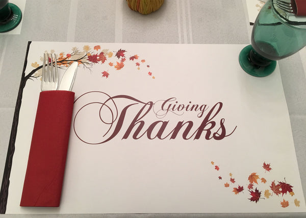 Thanksgiving Placemats - Giving Thanks Autumn 2