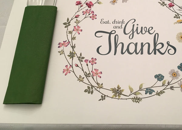 Thanksgiving Placemats -Eat, Drink and Give Thanks