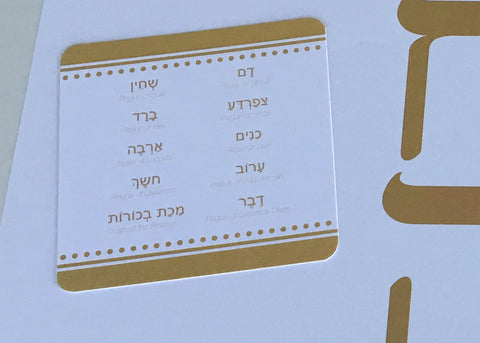 Passover coasters, Pesach, 10 plagues gold and white dots